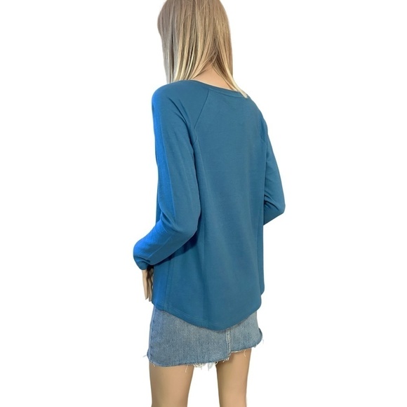 J. Jill Pullover Top Sweater Shirt Tank Cotton Cadet Blue Boat Neck XS-S - Picture 5 of 13